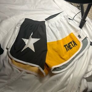 Women's Colorblock Shorts - Black, White, Yellow